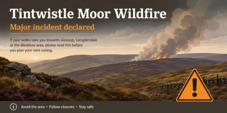 Tintwistle Moor Wildfire, major incident declared